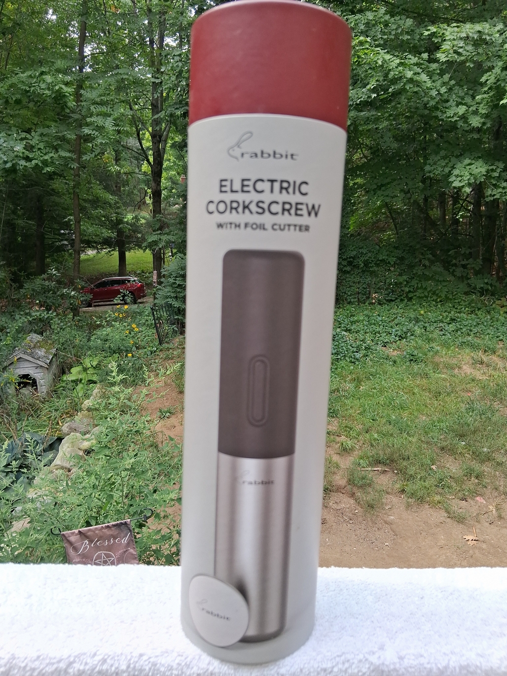 Rabbit Stainless Steel Electric Corkscrew With Foil Cutter Black Silver NIB